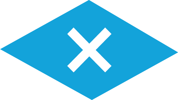 Blue multiplication symbol.